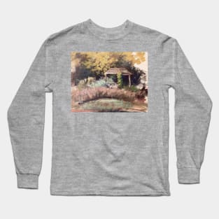 Flowerbed Oil on Canvas Vintage Painting Long Sleeve T-Shirt